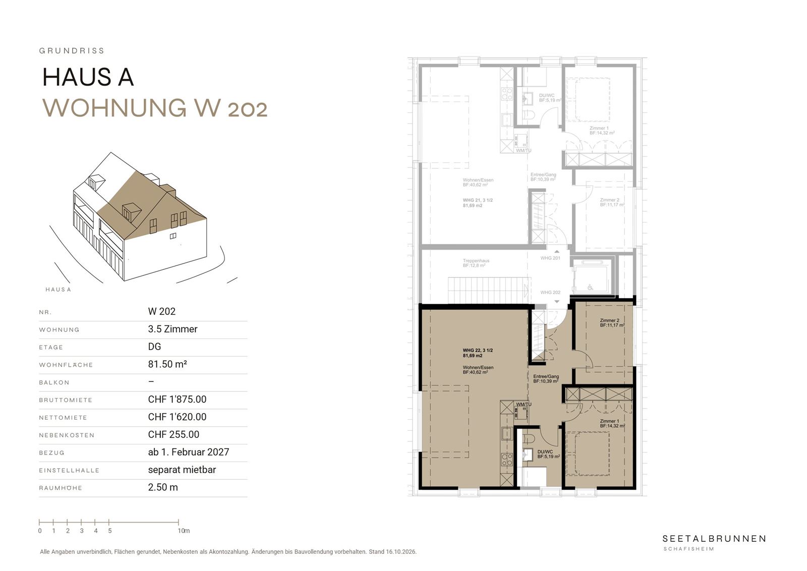 Grundriss W 202 – Haus A, Dachgeschoss