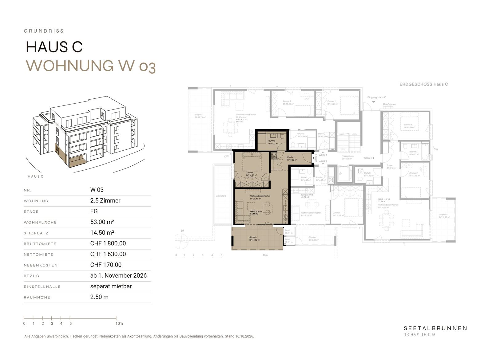 Grundriss W 03 – Haus C, Erdgeschoss