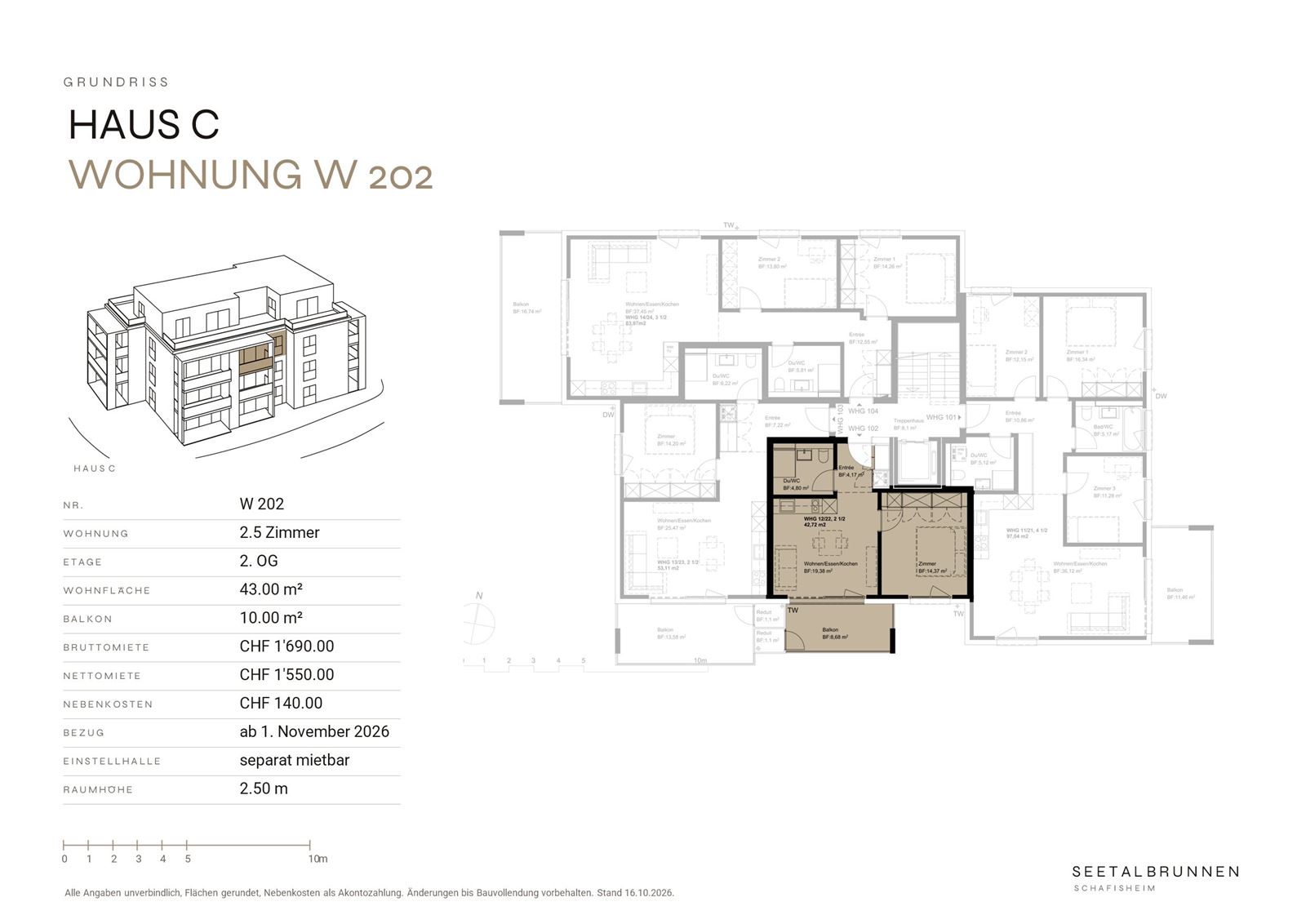 Grundriss W 202 – Haus C, 1. und 2. Obergeschoss