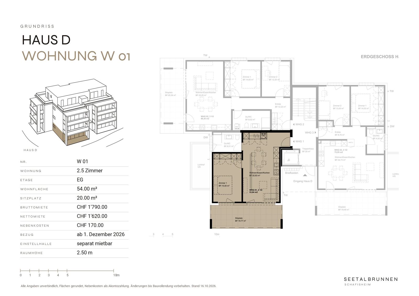 Grundriss W 01 – Haus D, Erdgeschoss