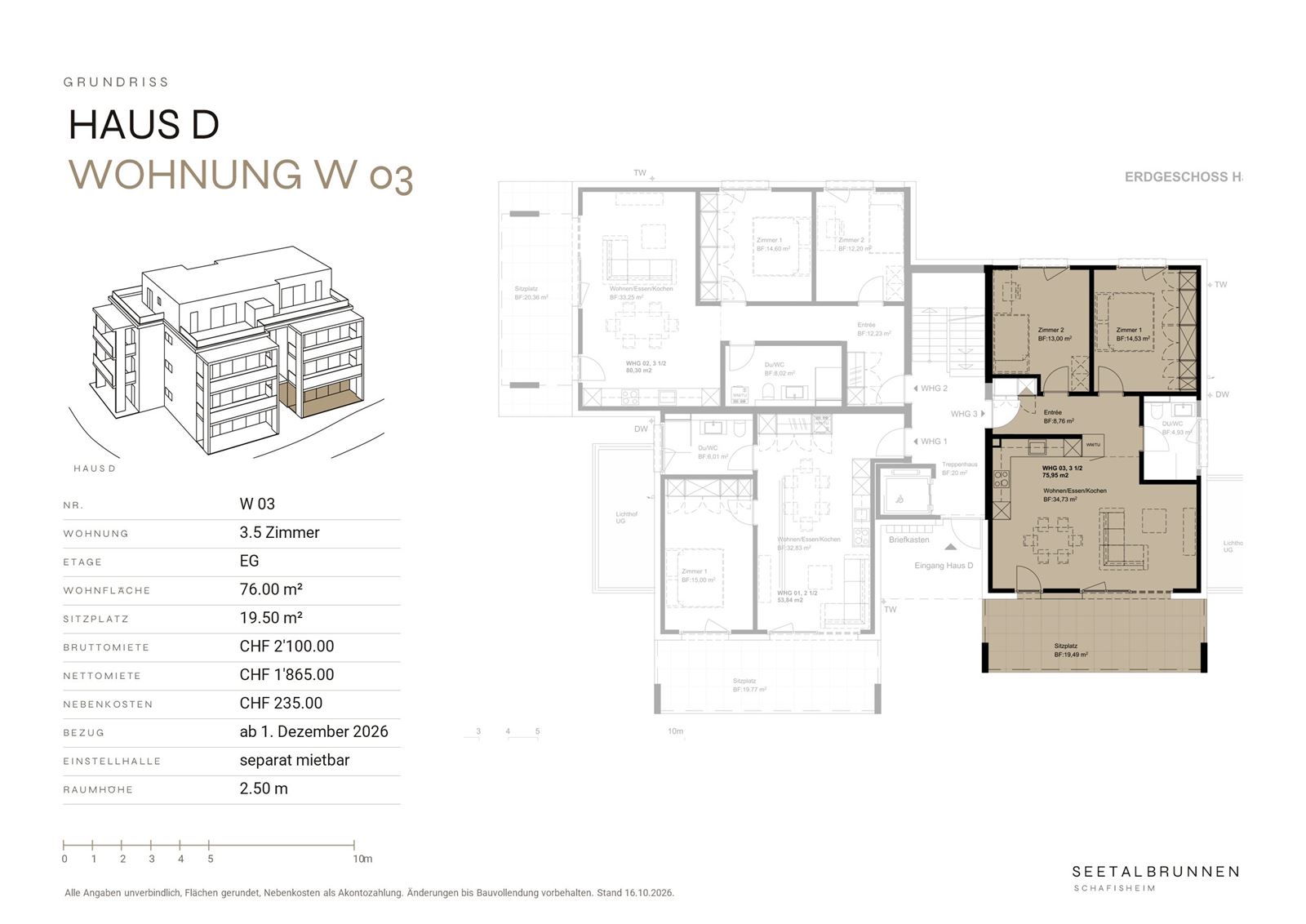 Grundriss W 03 – Haus D, Erdgeschoss